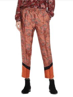 Scotch & Soda Maison Scotch The Peaks Floral Colorblock Silk Feel Tailored Pants
